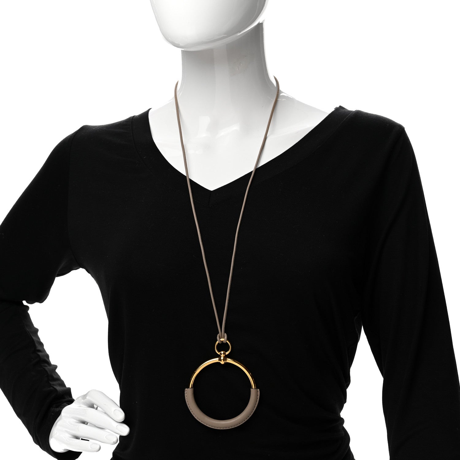 Hermes Swift Grand Loop Pendant Necklace Gold 2 of 5