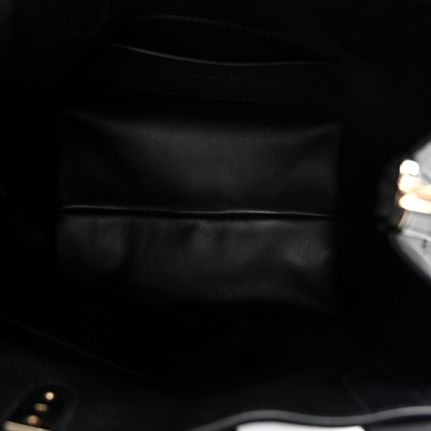 Smooth Calfskin Vintage Flat Macrocannage Small Toujours Vertical Tote Black