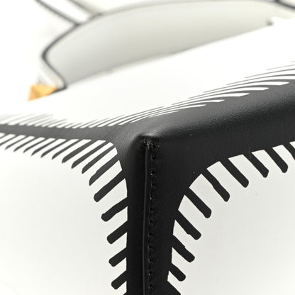 Fendi X JOSHUA VIDES Vitello Century Logo Medium By The Way Boston Bag White Black 16 of 17