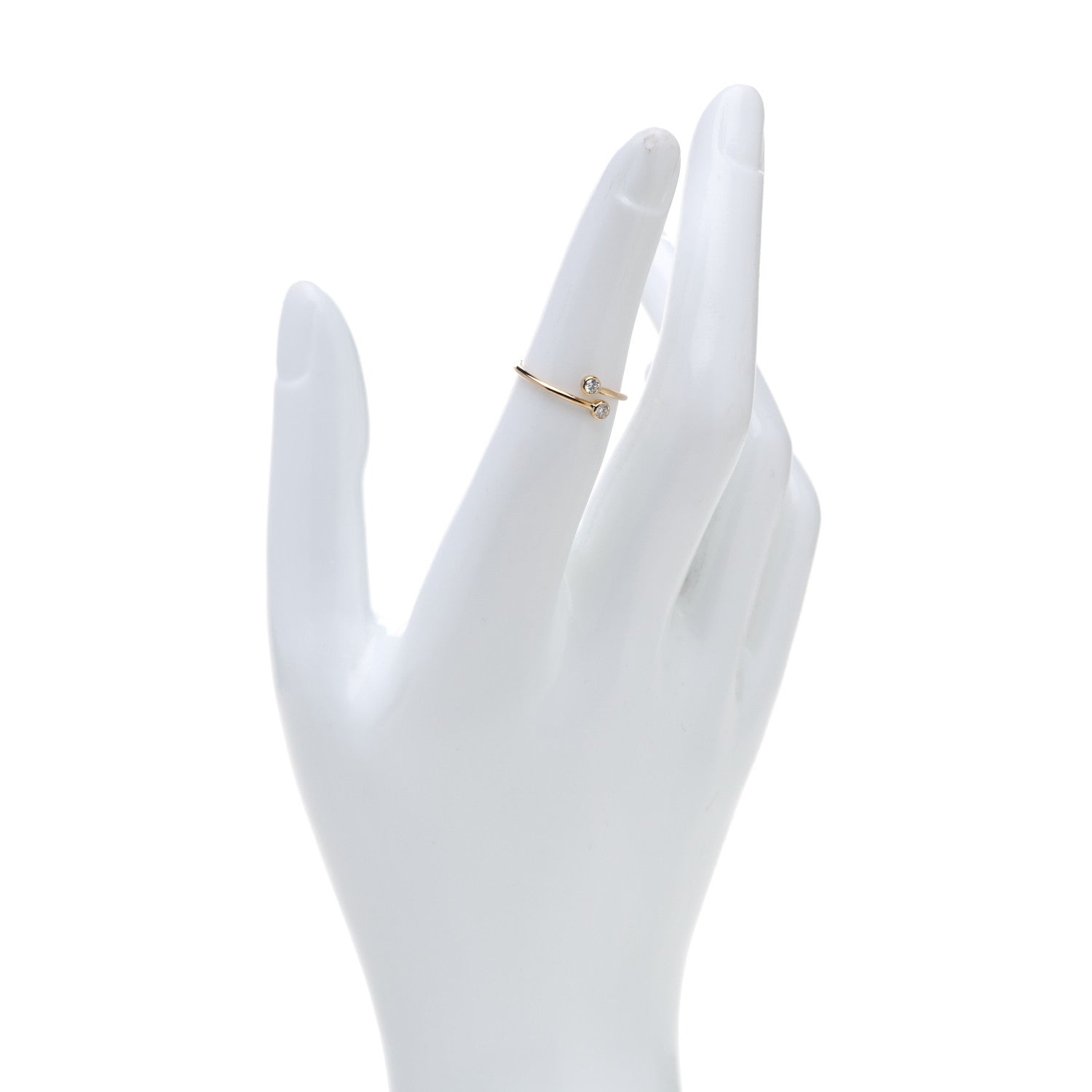 Tiffany 18K Yellow Gold Diamond Elsa Peretti Hoop Ring 49 5 2 of 6