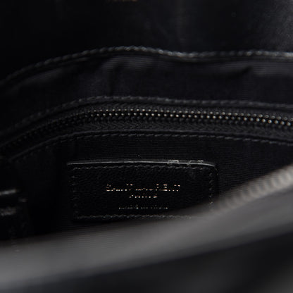 Saint Laurent Calfskin Y Quilted Monogram Medium Loulou Chain Satchel Black 9 of 12