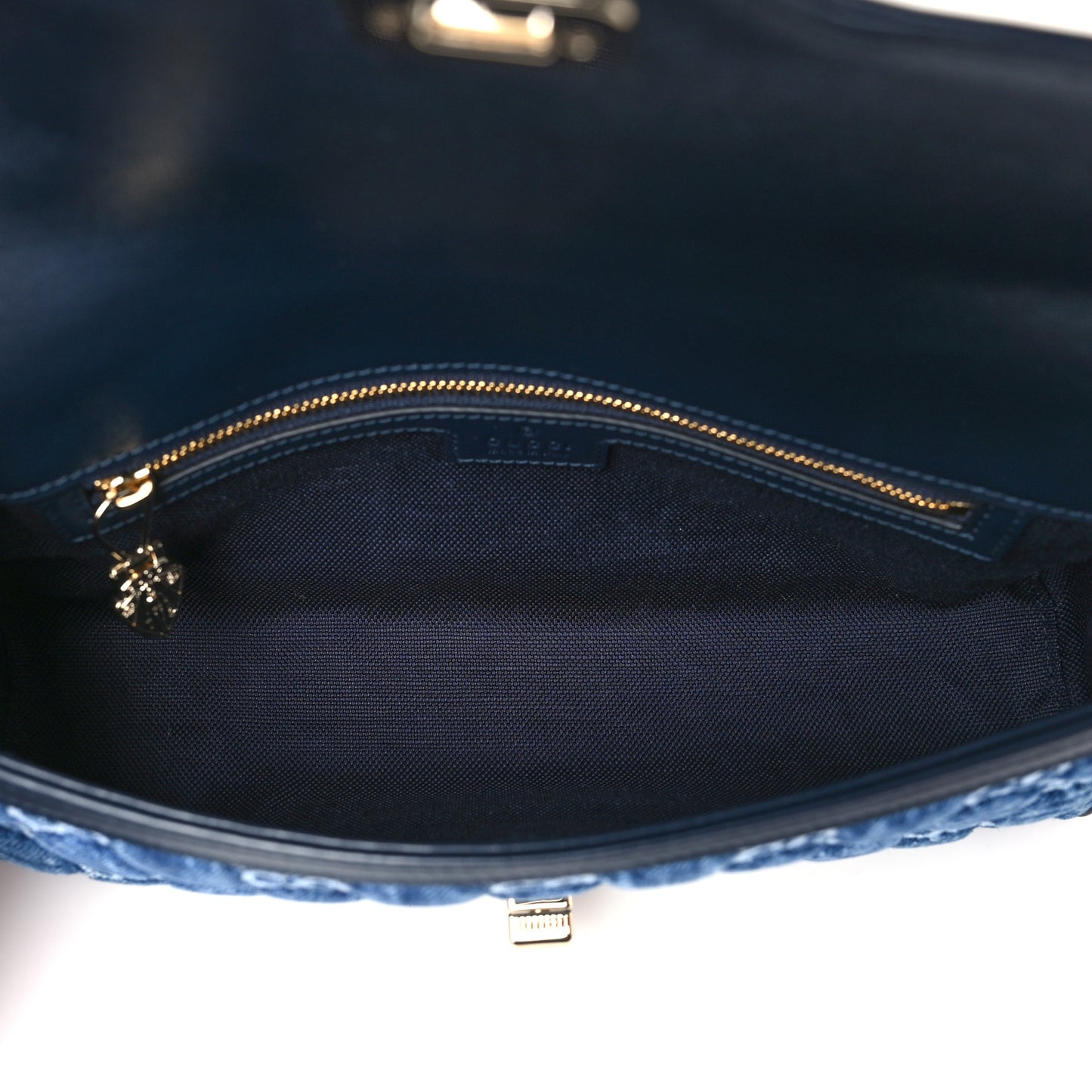 GG Monogram Denim Small Luce Shoulder Bag Blue