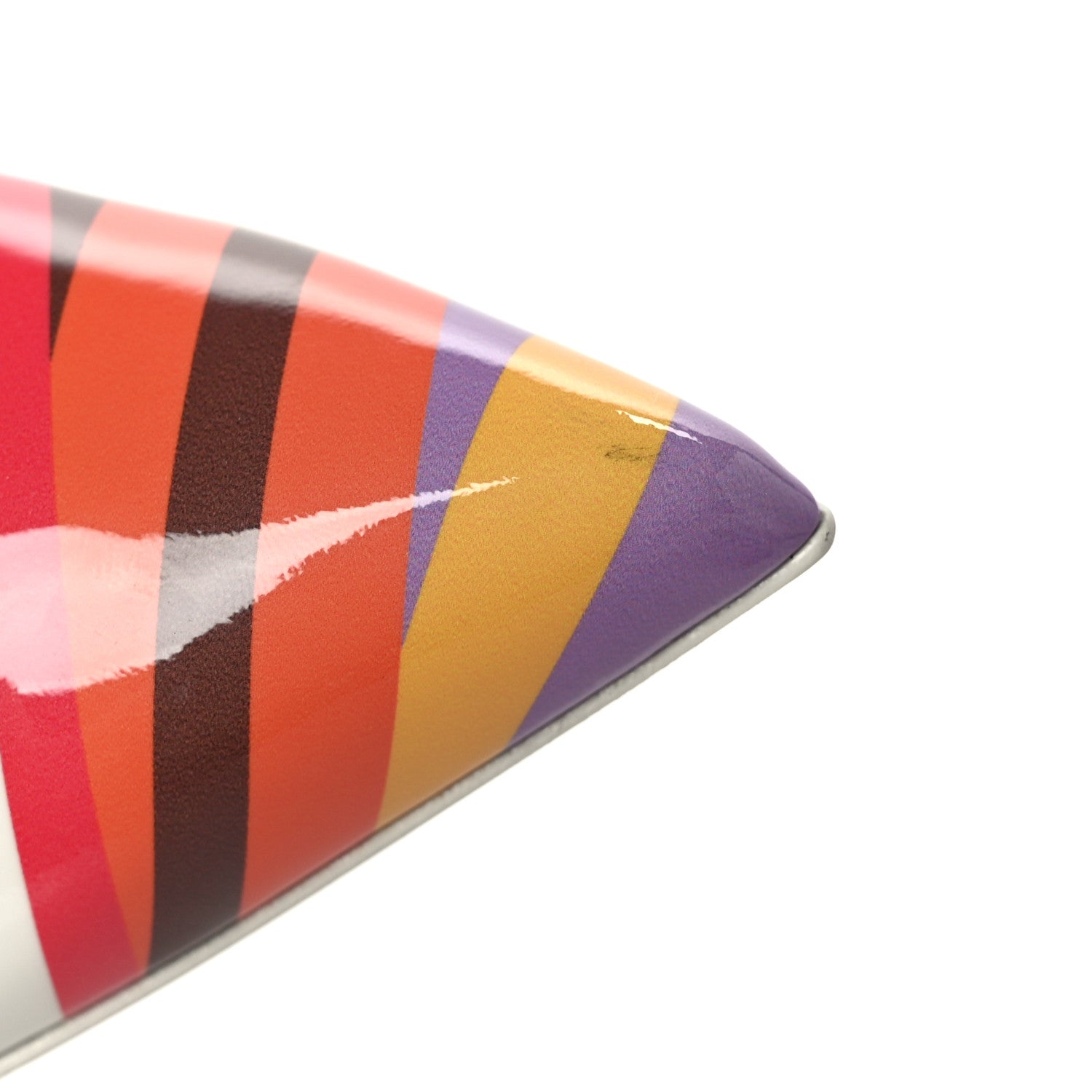 Christian Louboutin Patent Striped Grand Bain Swimming Pool Hot Chick 100 Pumps 38 Multicolor Lin Blue White 9 of 10