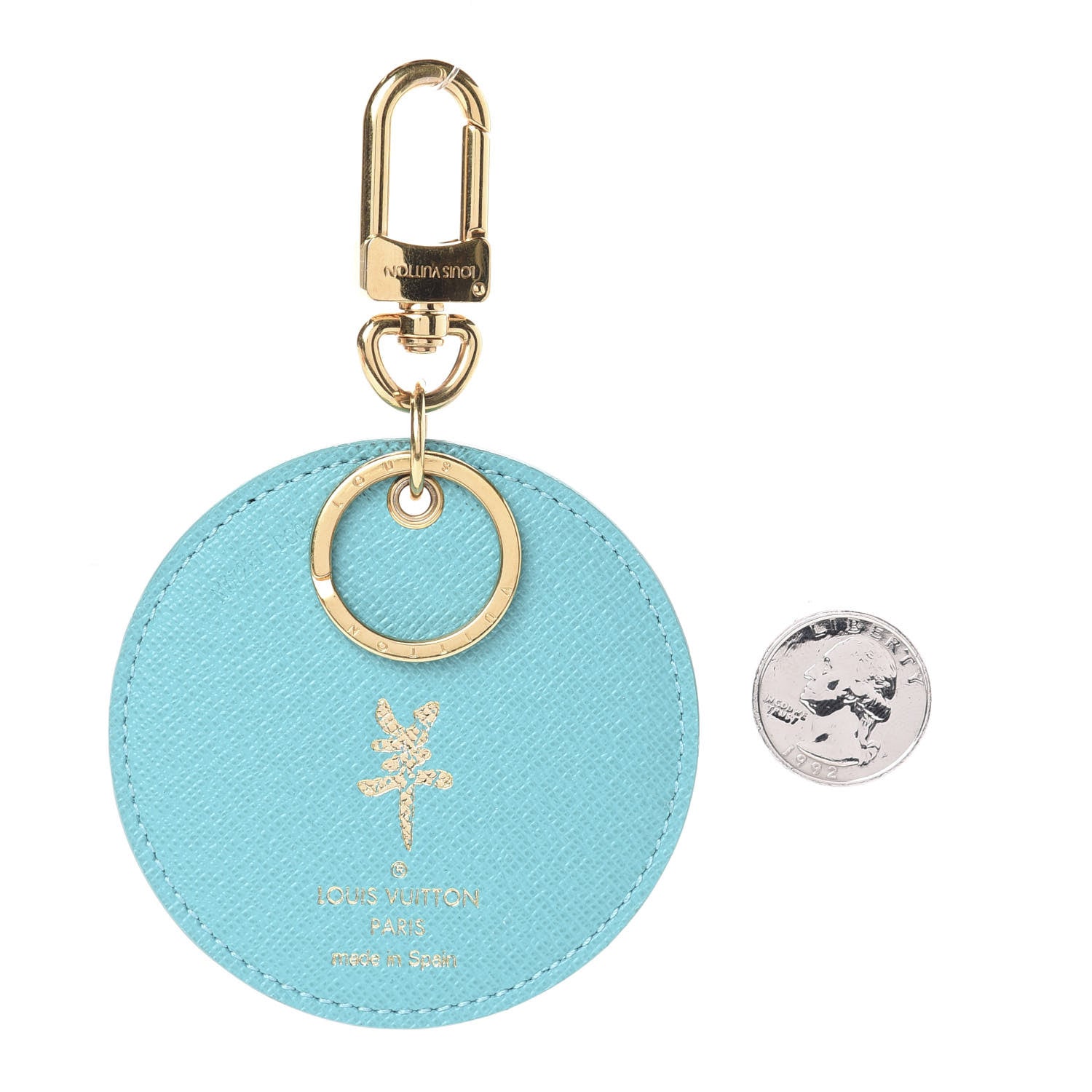 Louis Vuitton Monogram Illustre V Bag Charm Key Ring Turquoise 2 of 3