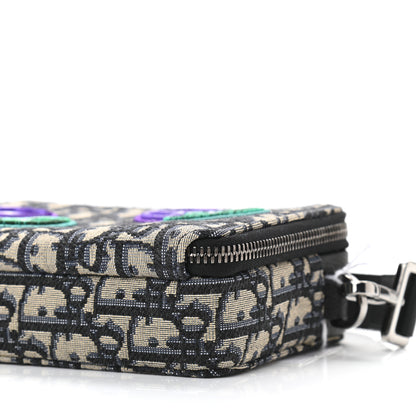 Christian Dior X KENNY SCHARF Oblique Canvas Embroidered Patches Crossbody Charcoal 10 of 10