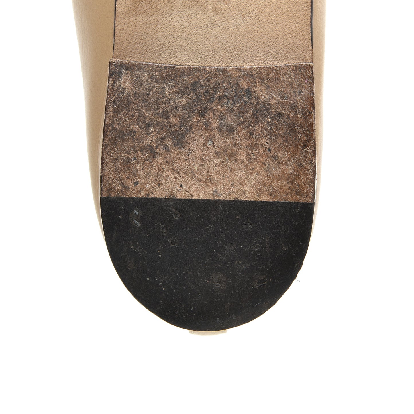 Lambskin Cap Toe CC Ballerina Flats 36.5 Beige Black
