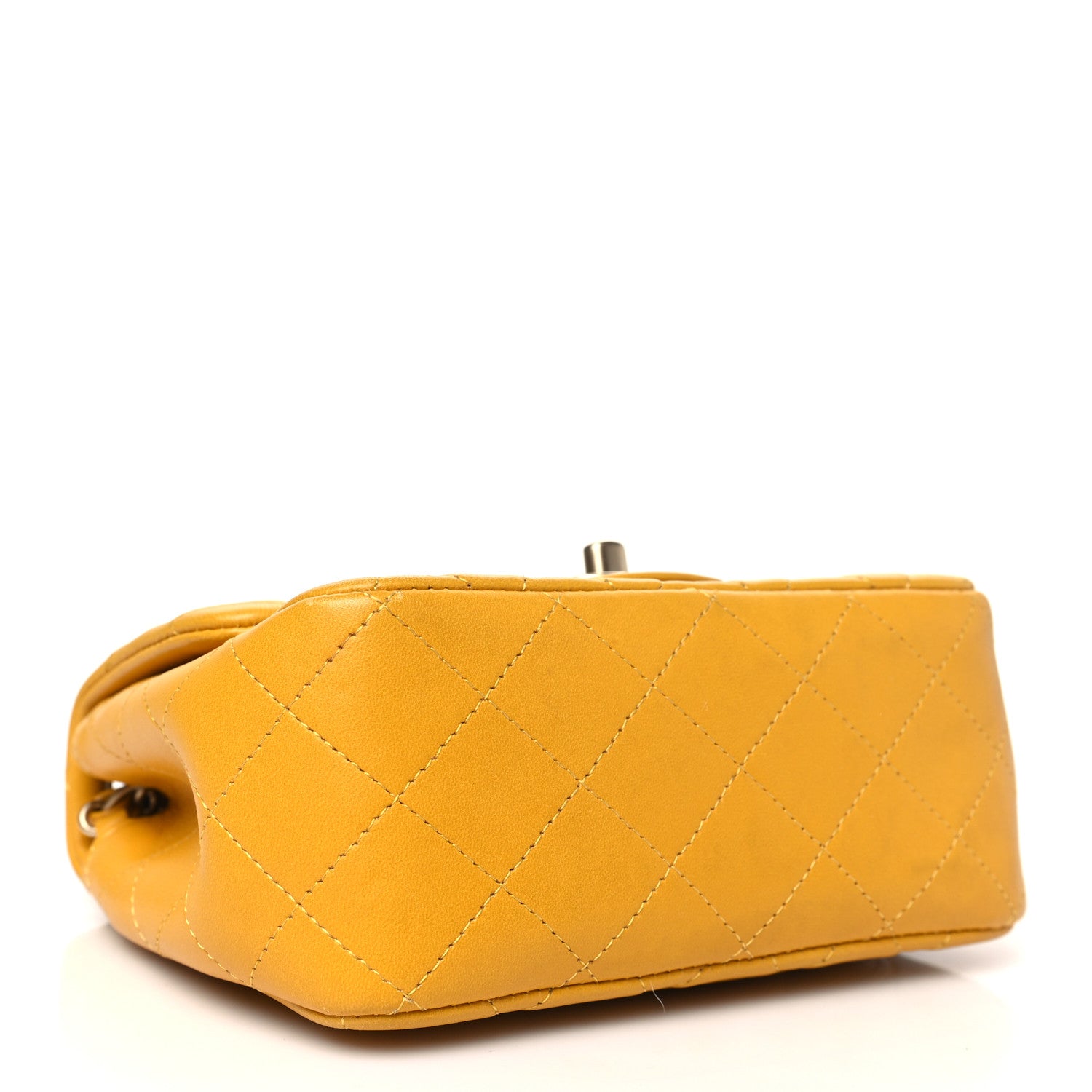 Chanel Lambskin Quilted Mini Square Flap Yellow 4 of 13