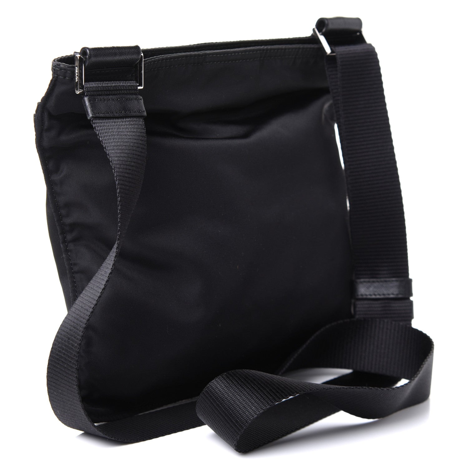 Prada Nylon Vela Flat Messenger Bag Black 2 of 5