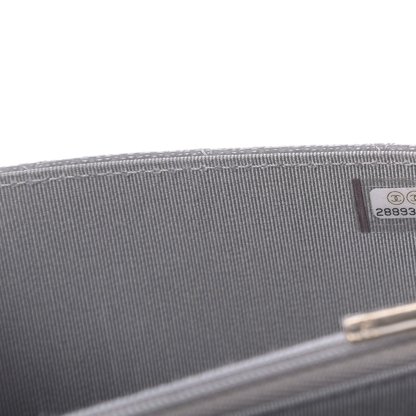 Caviar Quilted Square Wallet On Chain WOC Grey