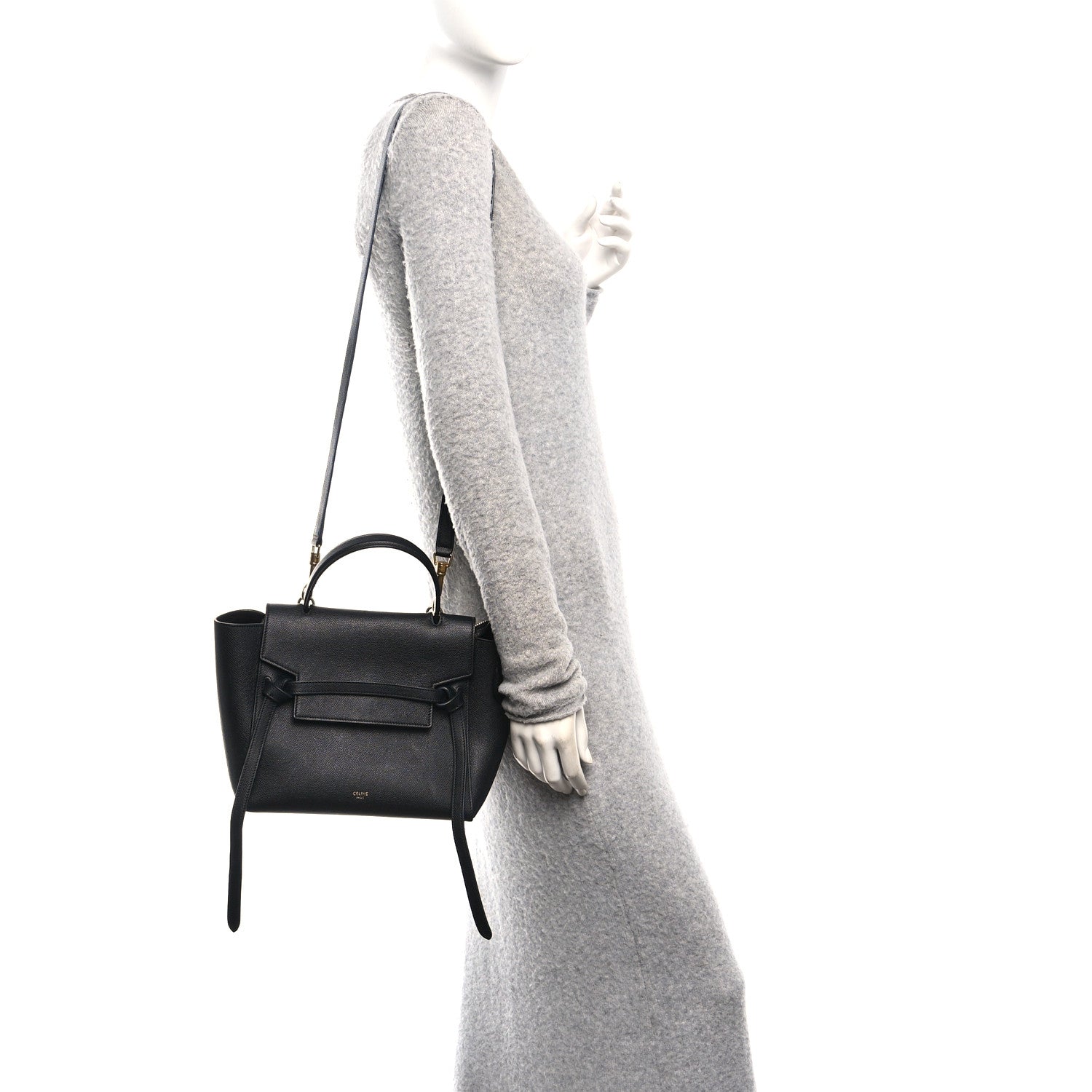 Celine Grained Calfskin Micro Belt Bag Black 2 of 10