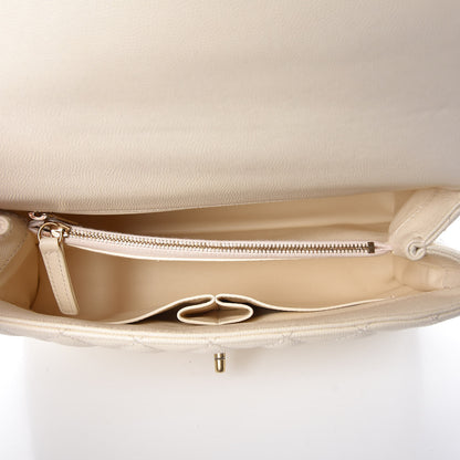 Chanel Caviar Lizard Quilted Small Coco Handle Flap Ivory 5 of 10