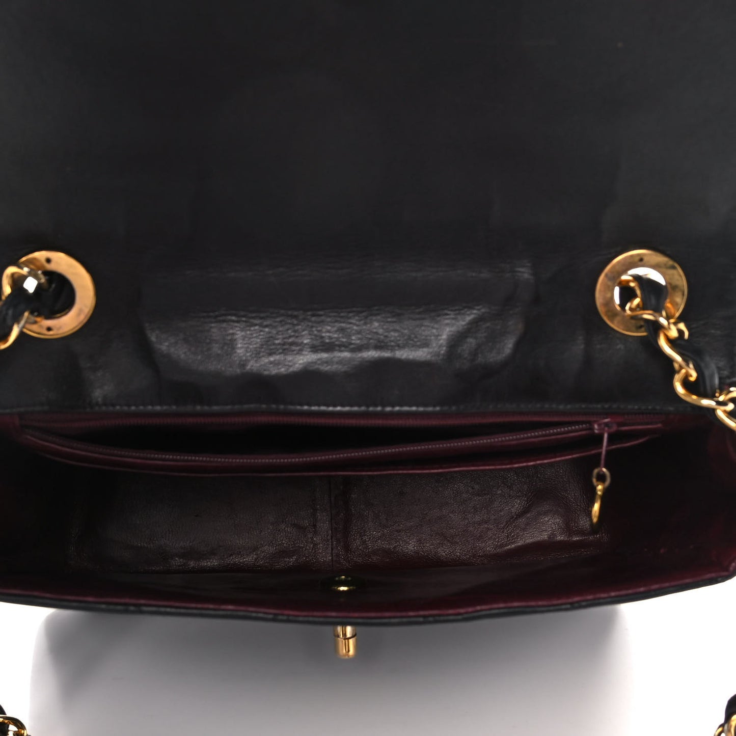 Lambskin Quilted Single Flap Bag Black