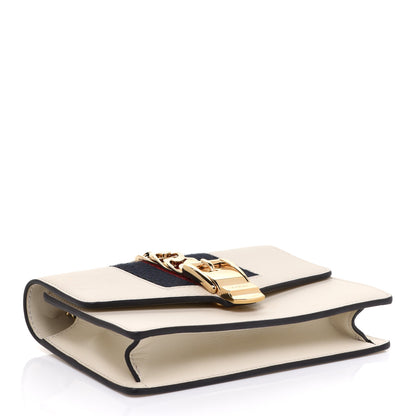 Gucci Calfskin Super Mini Sylvie Chain Shoulder Bag White 4 of 10