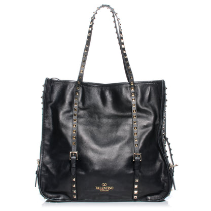 Valentino Garavani Vitello Rockstud Shopper Tote Black 1 of 8