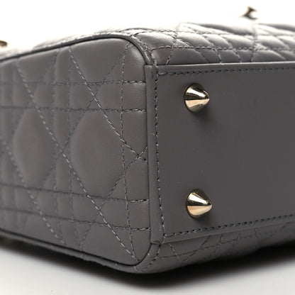Christian Dior Lambskin Cannage Small My ABCDior Lady Dior Grey 9 of 10