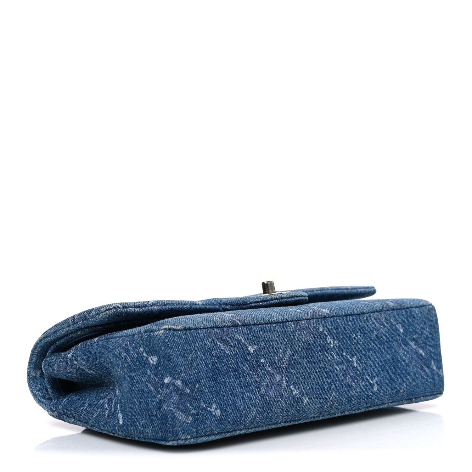 Chanel Denim Bleached Chain Medium Double Flap Blue 4 of 10