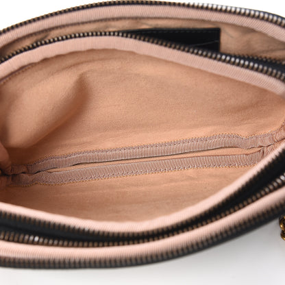 Gucci Calfskin Matelasse Mini GG Marmont Chain Crossbody Bag Black 6 of 12