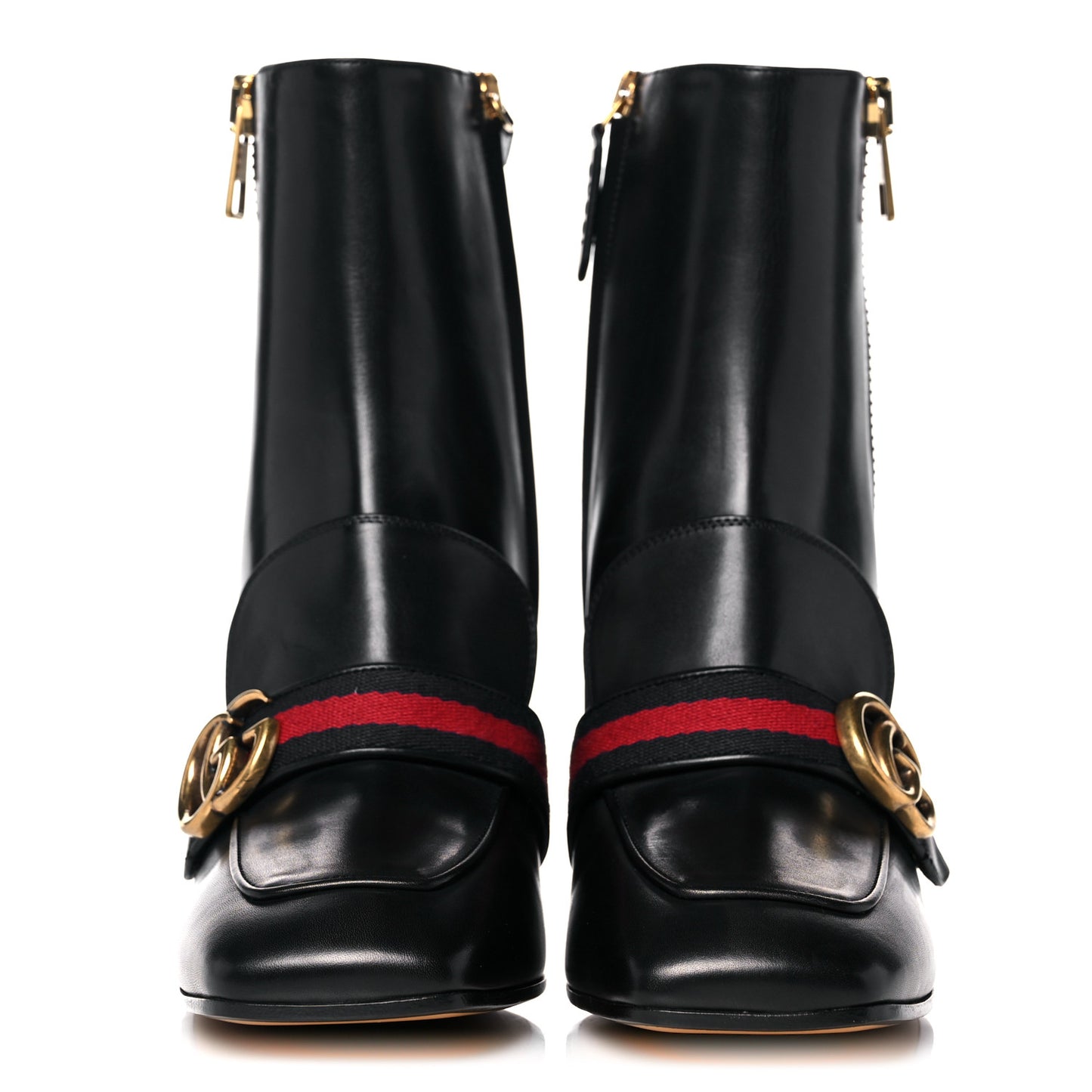 Betis Glamour Calfskin Web Pearl Embellished Peyton 75mm Ankle Boots 39 Black