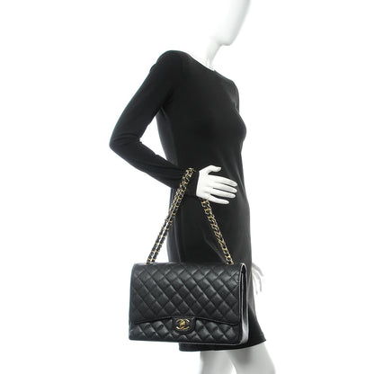 Chanel Caviar Quilted Maxi Double Flap Black 2 of 9