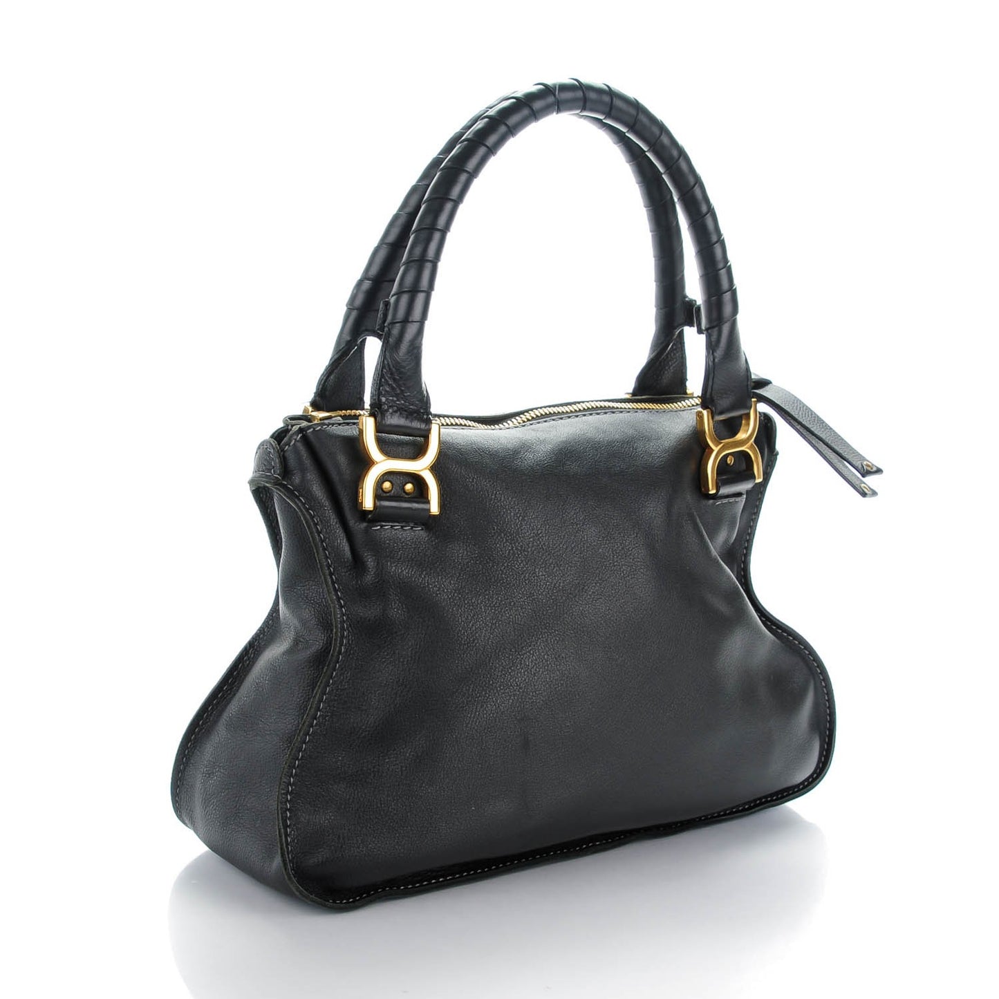 Calfskin Medium Marcie Satchel Black