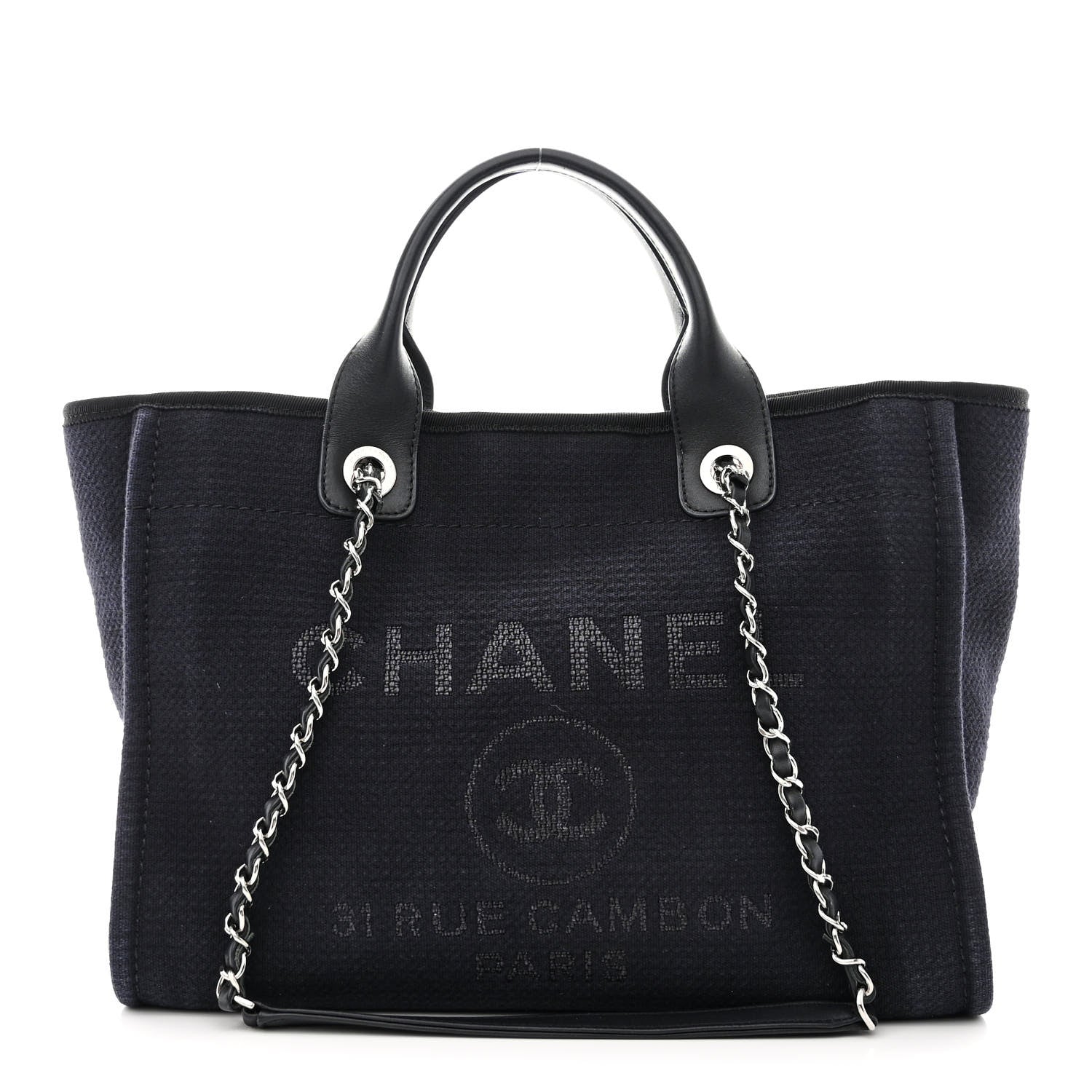 Chanel Mixed Fibers Small Deauville Tote Black 3 of 12