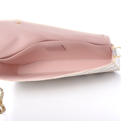 Louis Vuitton Damier Azur Pochette Felicie Chain Wallet Rose Ballerine 7 of 9