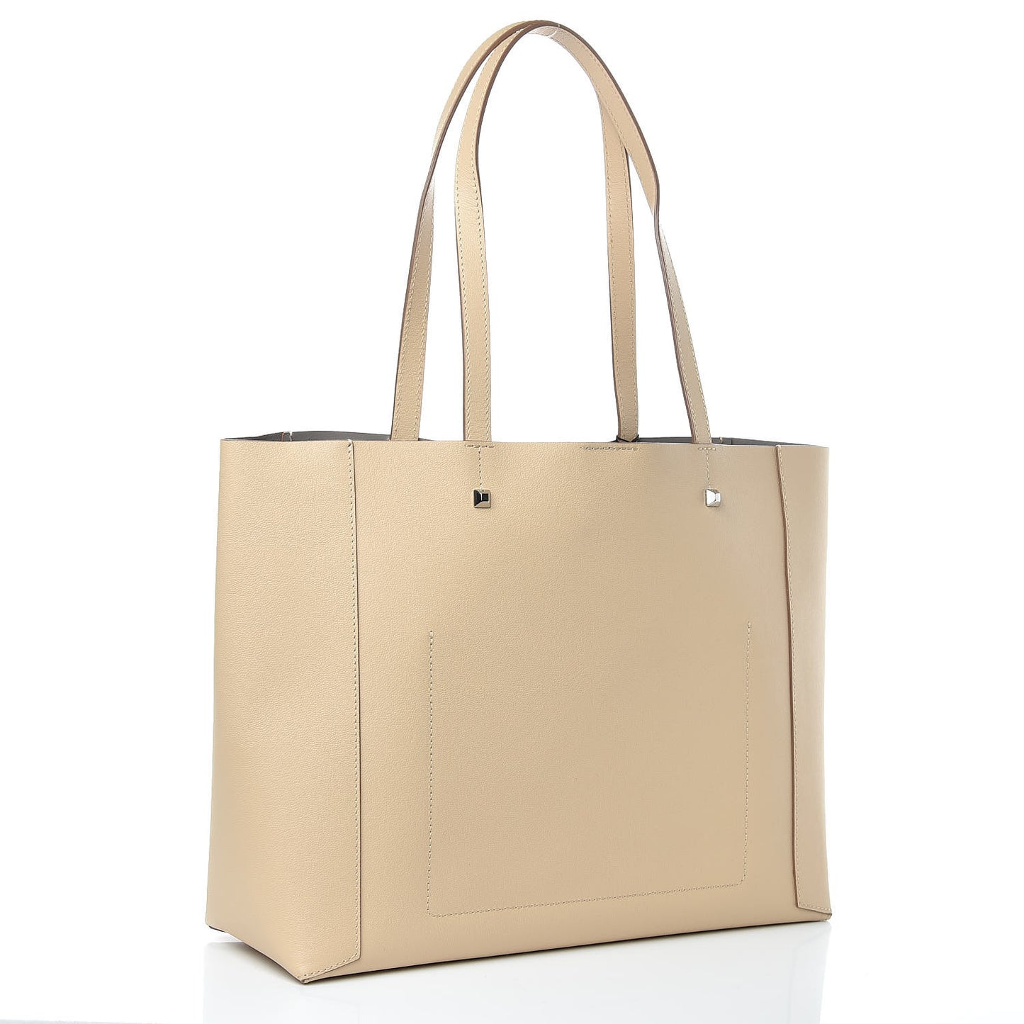 Calfskin Medium Shopper Tote Latte Beige