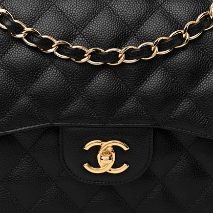 Chanel Caviar Quilted Jumbo Double Flap Black 8 of 10