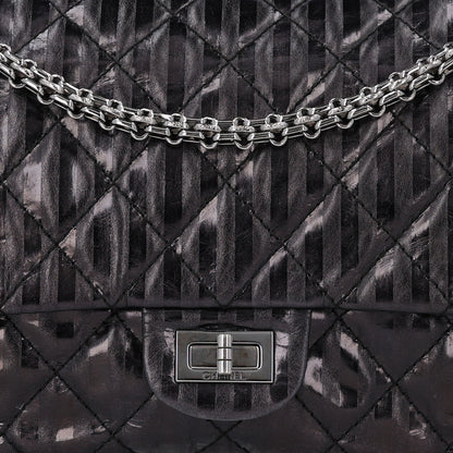 Chanel Metallic Calfskin Striped 2.55 Reissue 226 Flap Black 11 of 13