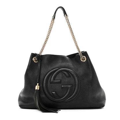 Gucci Pebbled Calfskin Medium Soho Chain Shoulder Bag Black 1 of 10