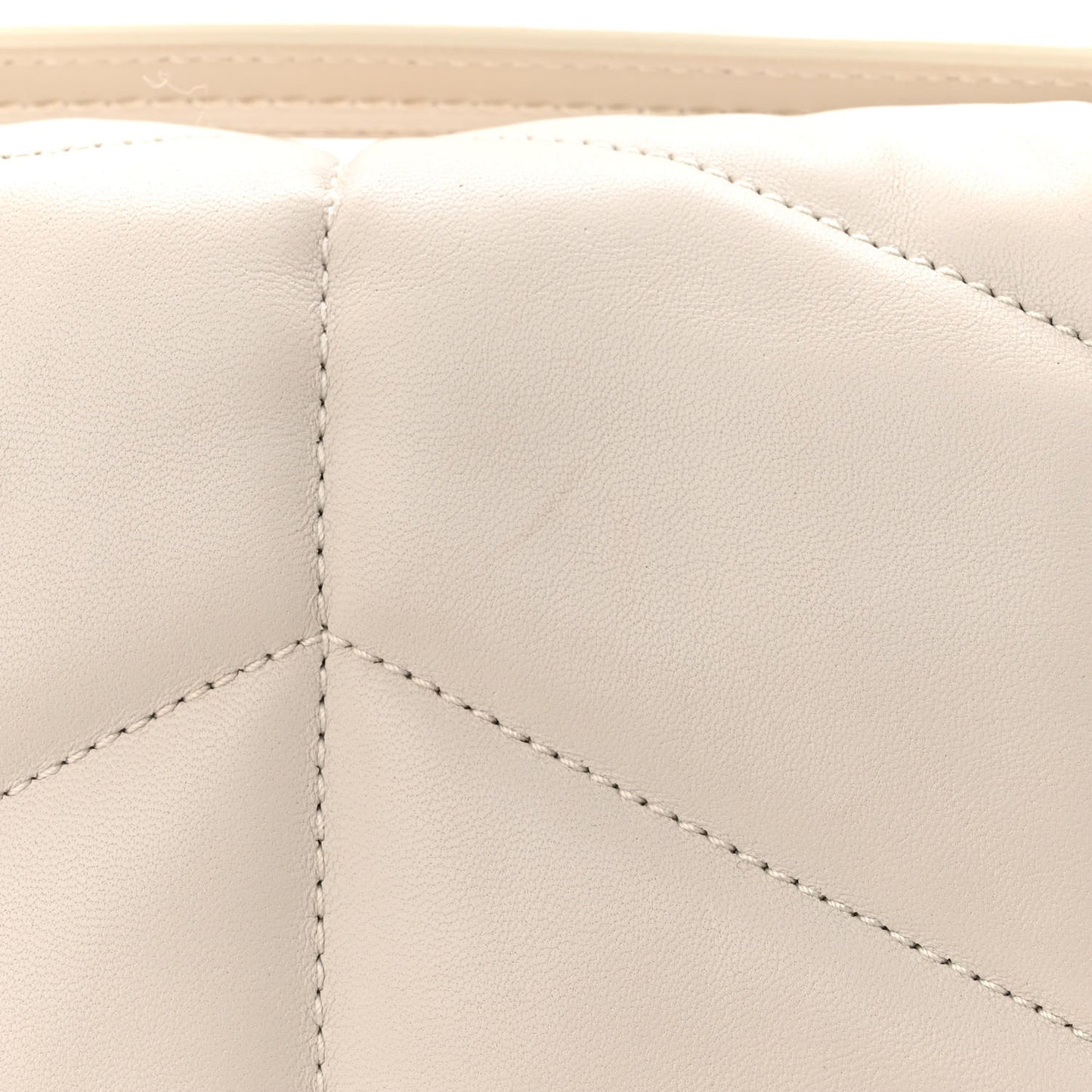Lambskin Quilted Small Loulou Puffer Monogram Chain Satchel Crema Soft