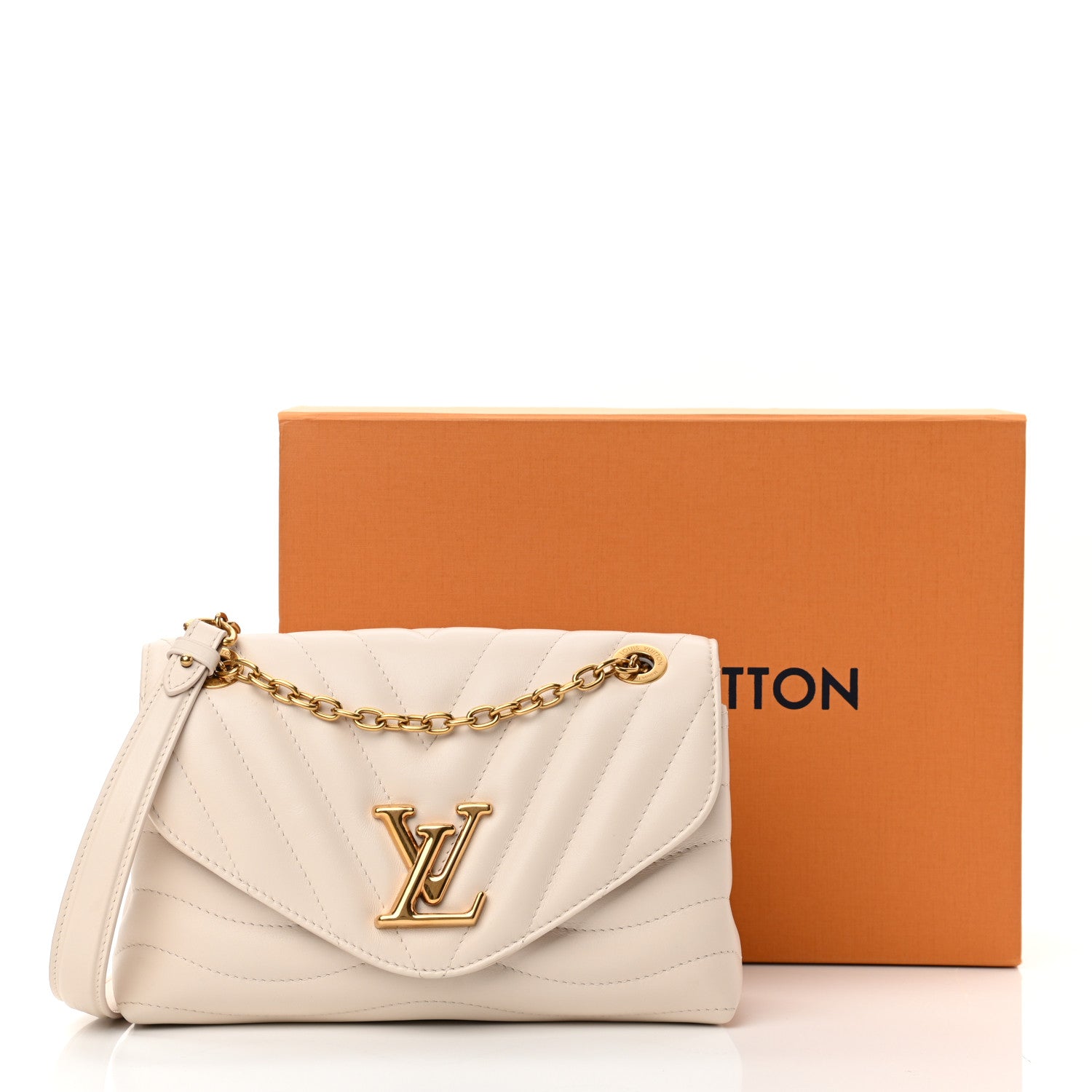 Louis Vuitton Calfskin LV New Wave Chain Bag Ivory 13 of 13