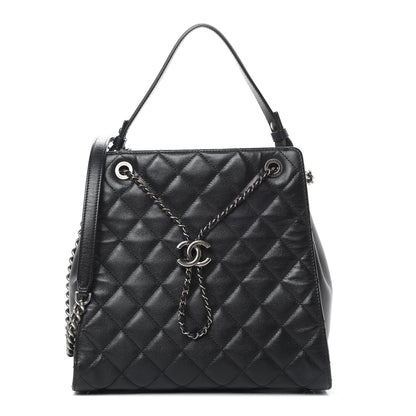 Chanel Caviar Quilted Medium CC Bucket Bag Black 1 of 13