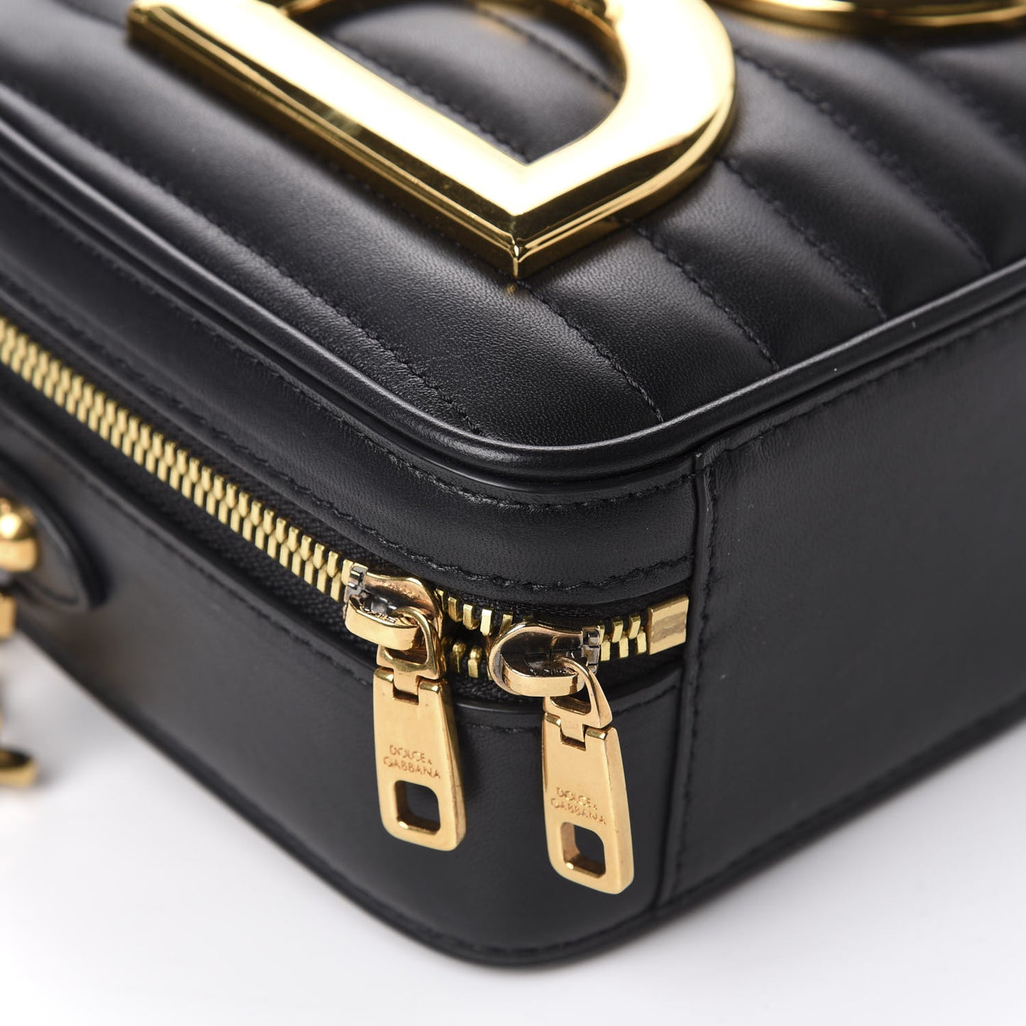 Nappa Quilted DG Top Handle Bag Black