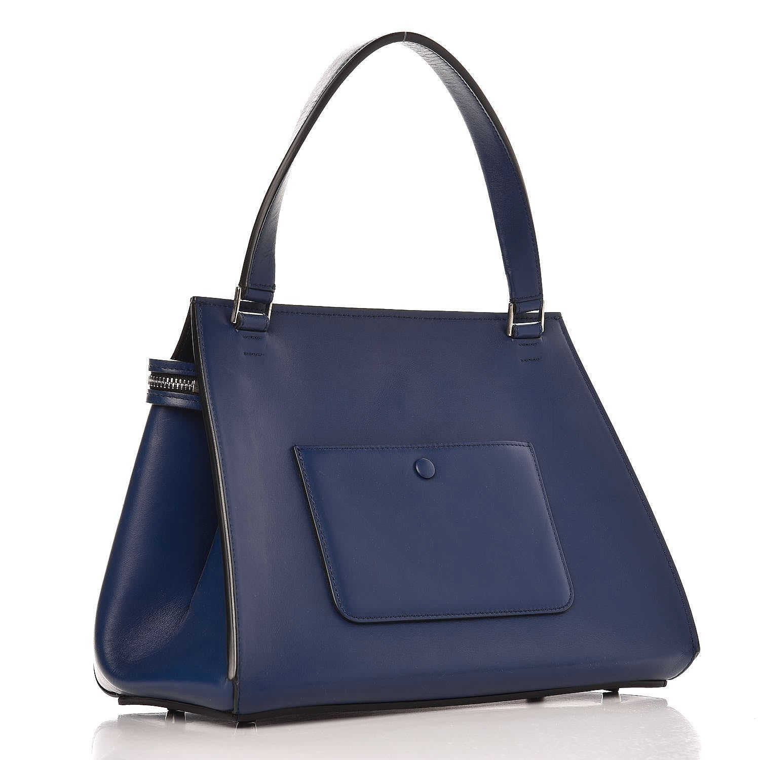 Celine Palmelato Calfskin Small Edge Shoulder Bag Ink 3 of 12