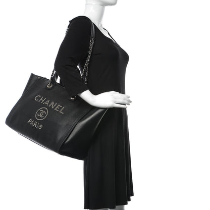 Chanel Caviar Medium Studded Deauville Tote Black 3 of 20