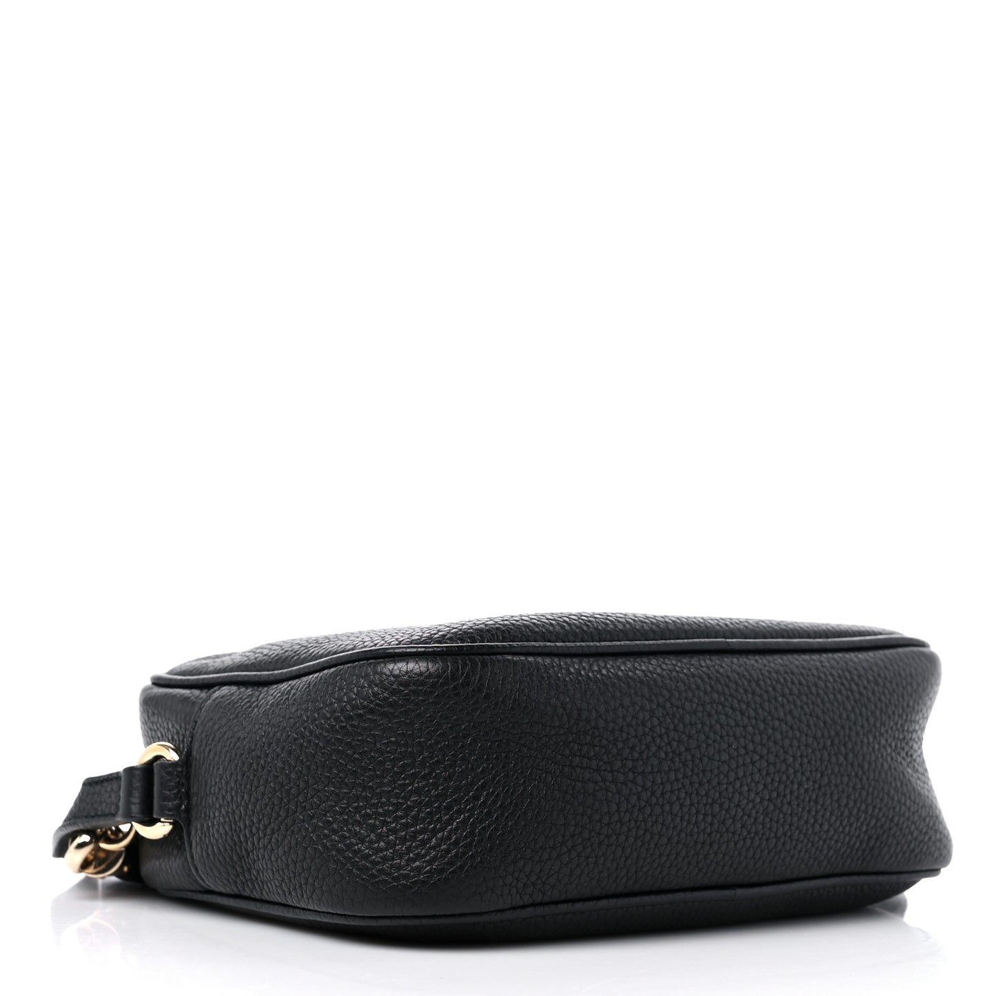 Pebbled Calfskin Small Soho Disco Bag Black