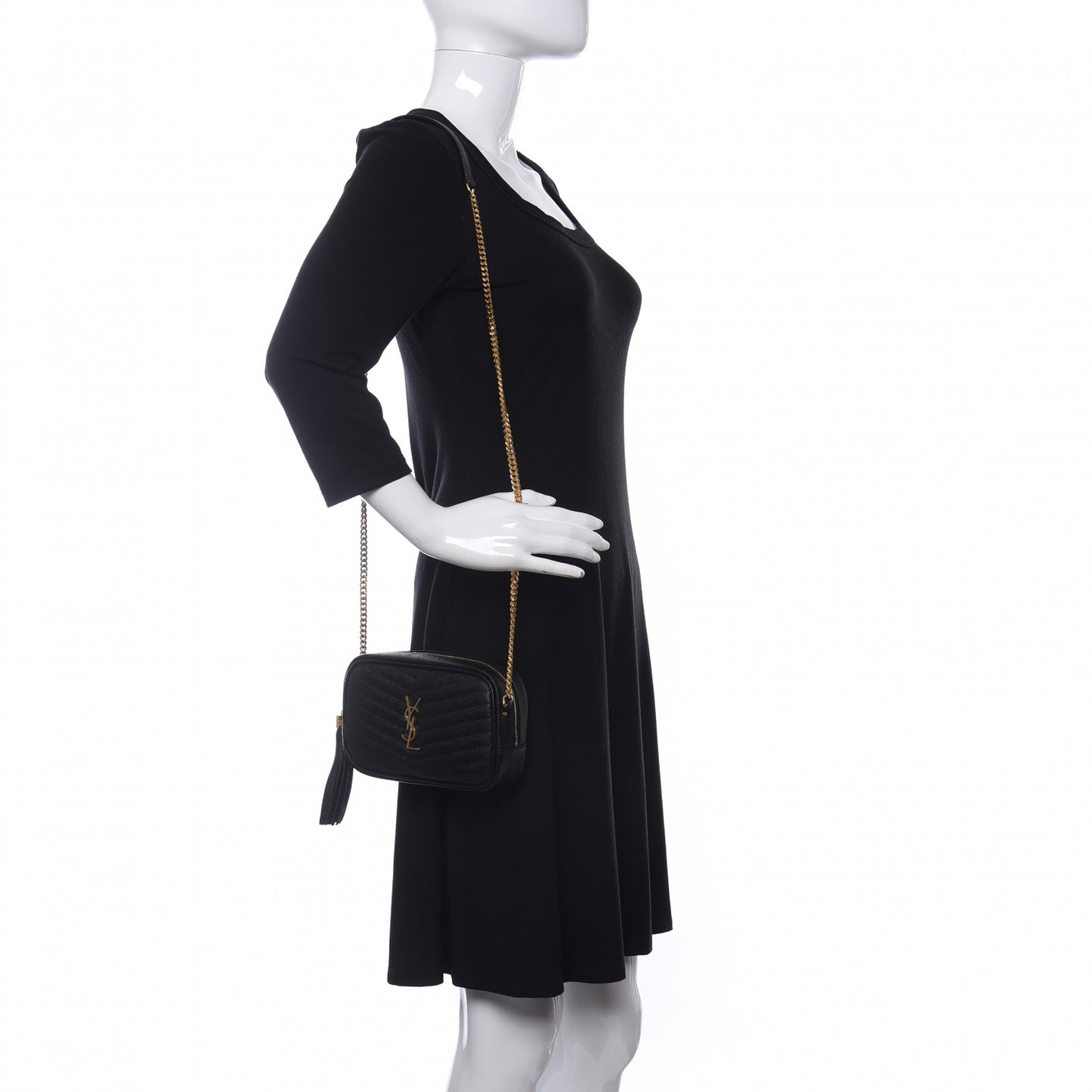 Grain De Poudre Matelasse Monogram Mini Lou Camera Bag Black