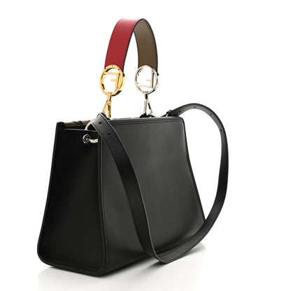 Fendi Vitello Century F is Fendi FF Diagonal Inlay Small Runaway Satchel Fango Black Fragola 3 of 10