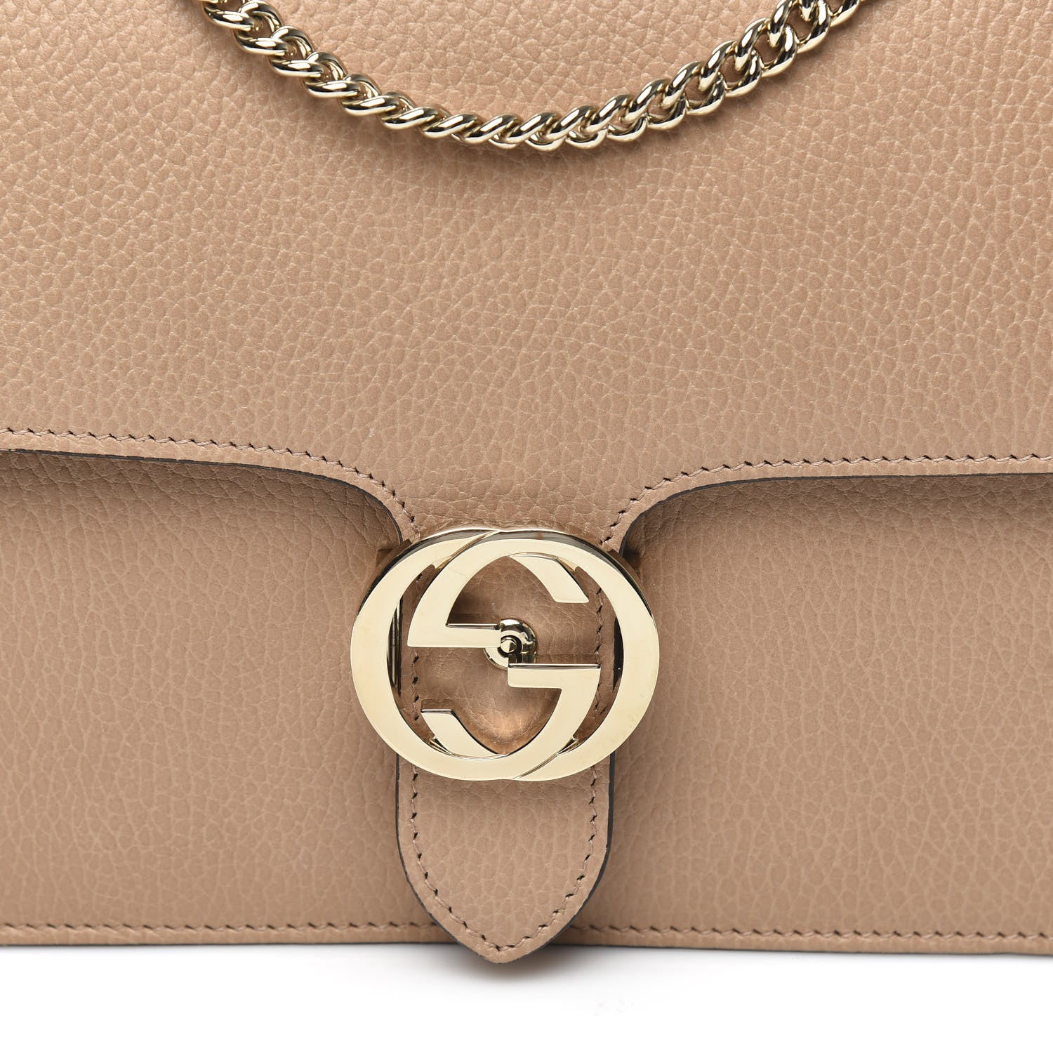 Gucci Dollar Calfskin Interlocking G Shoulder Bag Camelia 10 of 10