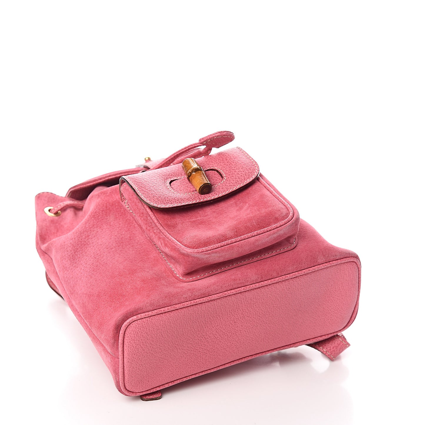 Suede Bamboo Backpack Pink