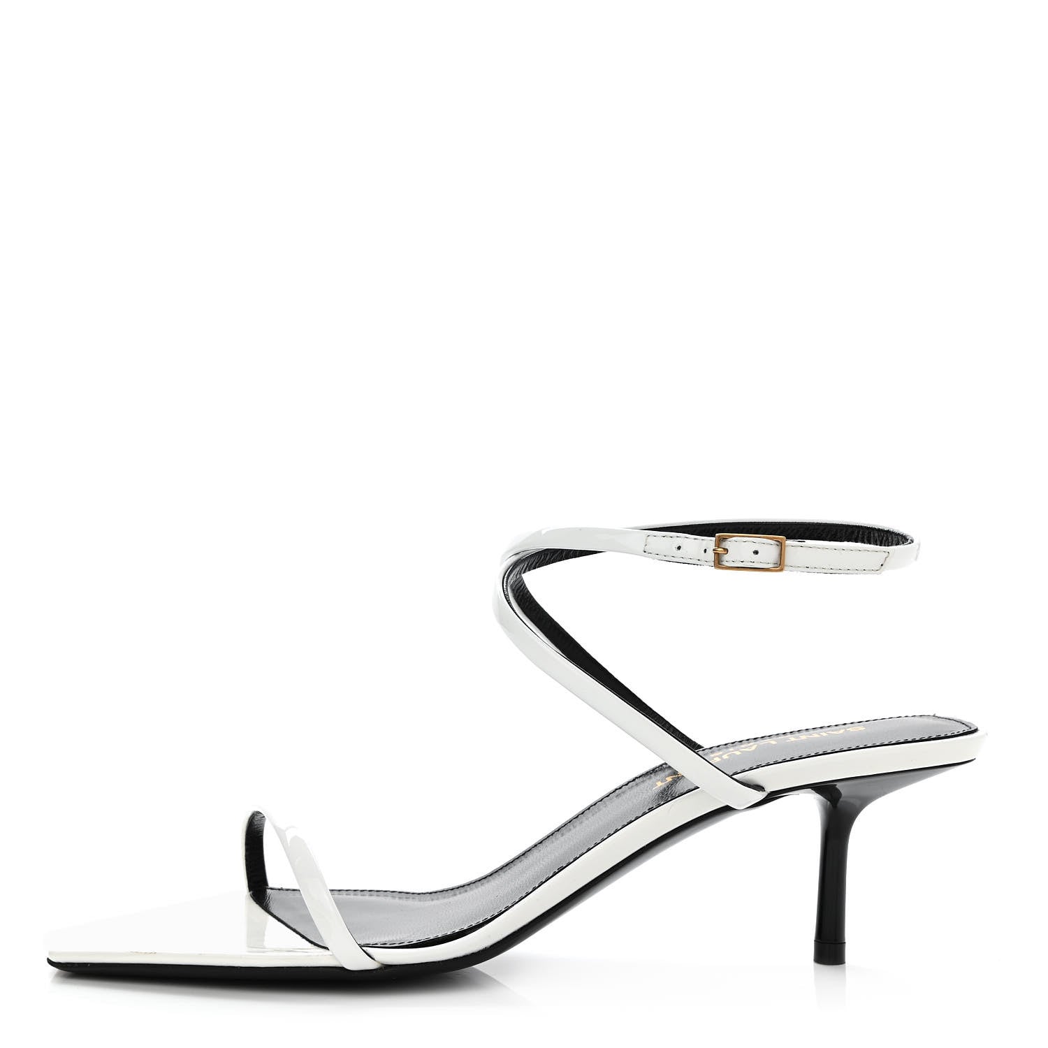Saint Laurent Calfskin Patent Nuit 55 Sandals 37 Bright White 1 of 9