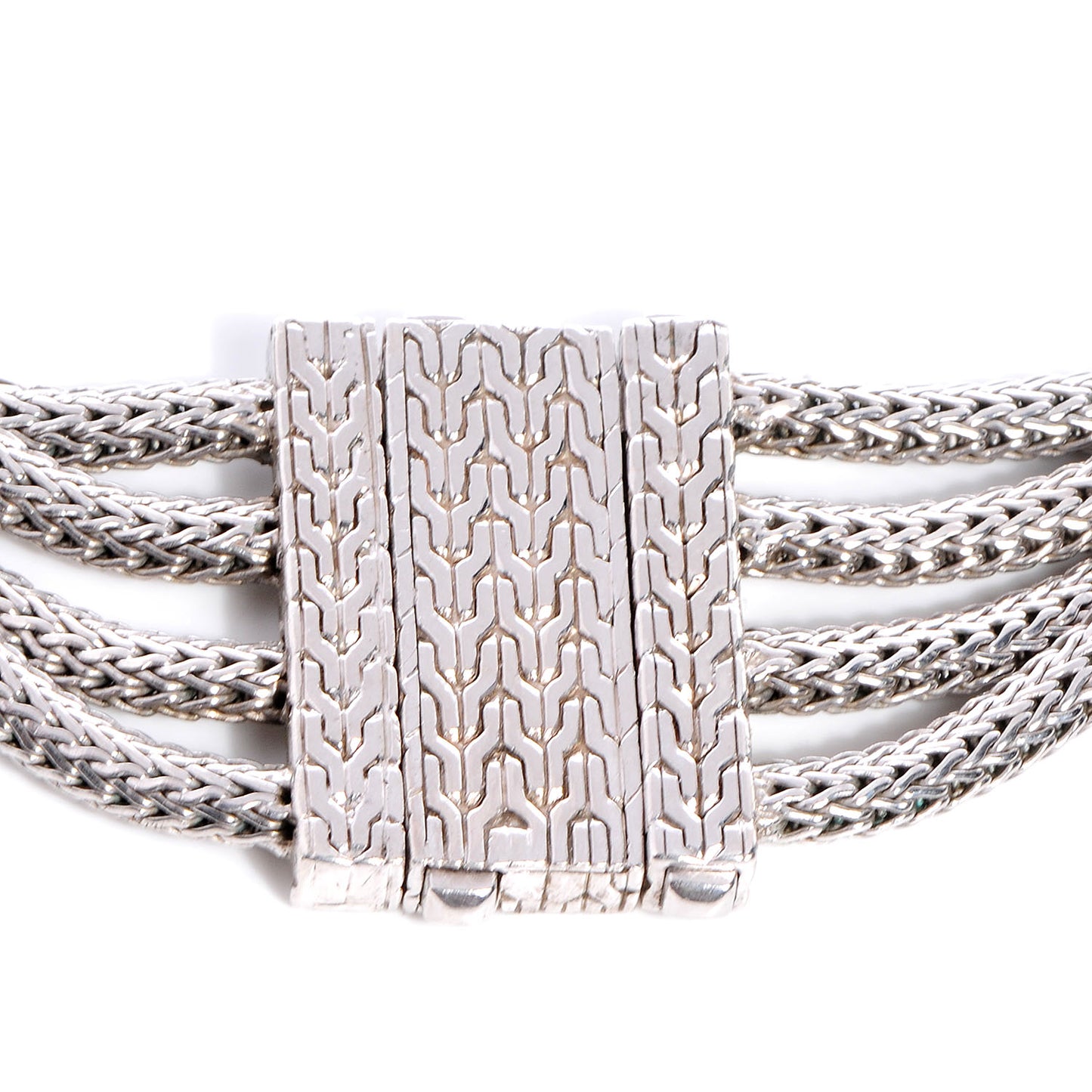 Sterling Silver Pave Diamond Choker Necklace