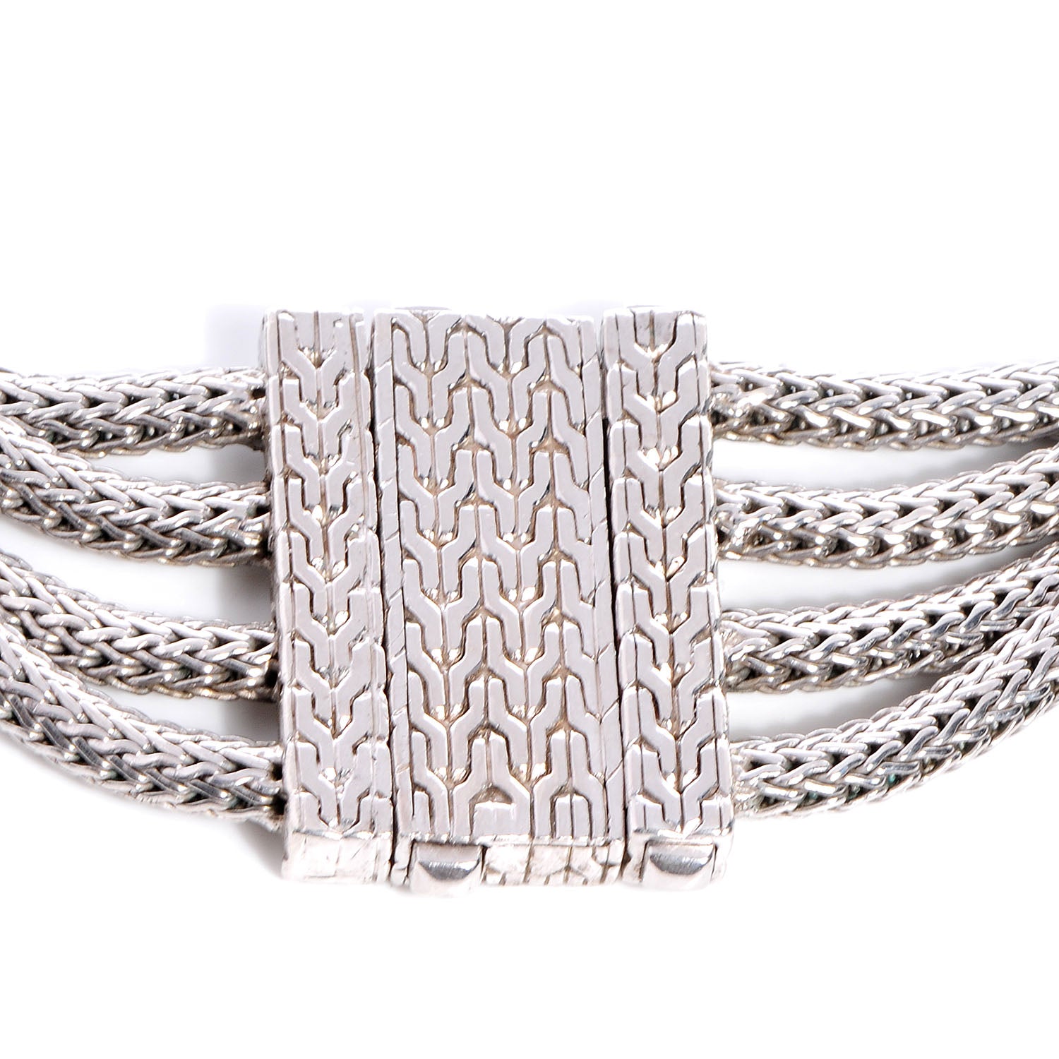 John Hardy Sterling Silver Pave Diamond Choker Necklace 6 of 6
