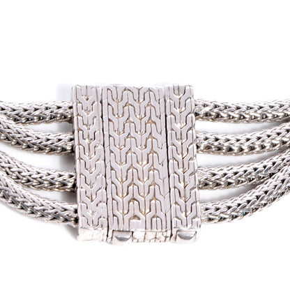 John Hardy Sterling Silver Pave Diamond Choker Necklace 6 of 6