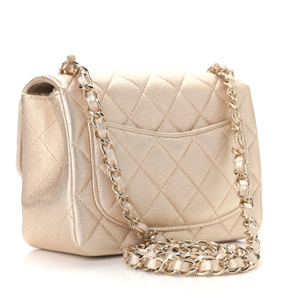 Chanel Metallic Lambskin Quilted Mini Square Flap Gold 2 of 8