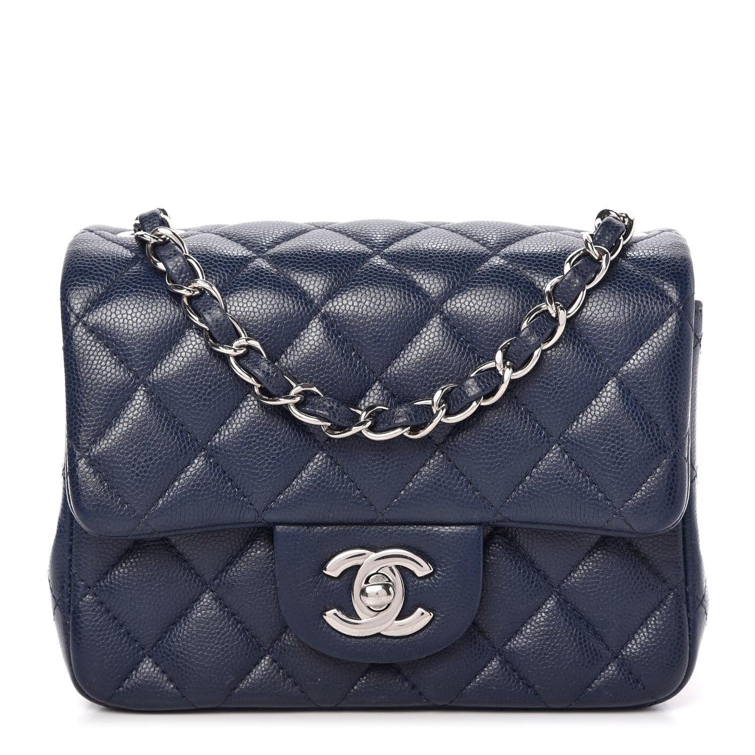 Chanel Caviar Quilted Mini Square Flap Blue 1 of 9