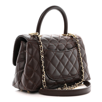 Chanel Caviar Quilted Mini Coco Handle Flap Dark Brown 3 of 10