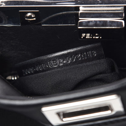 Fendi Nappa Lace Up Mini Peekaboo Iconic Satchel Black 9 of 10