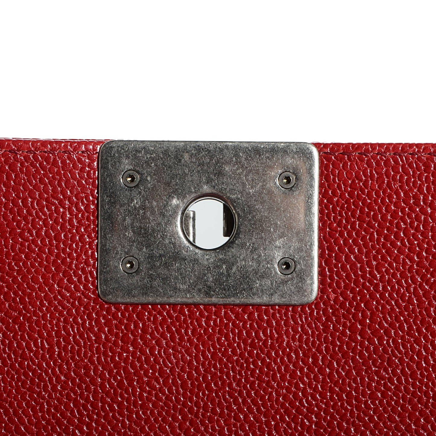 Caviar Quilted New Medium Boy Flap Dark Red